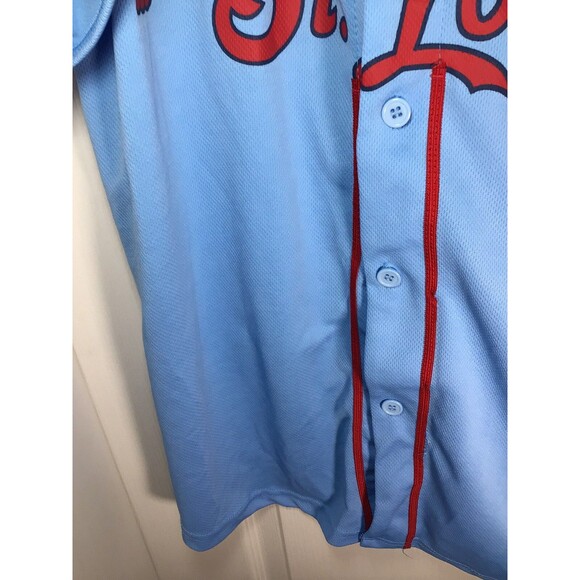 St. Louis Cardinals DeJong Old Dominion Freight Blue Stadium Giveaway XL Jersey - Picture 13 of 16